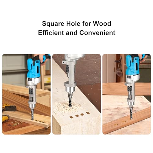 Yosoo Health Gear Square Hole Drill Bit Adapter Aluminum Alloy Invention Adapter for Hand Drill, 38 to 43 mm Diameter Wood, Quick Installation and Disassembly