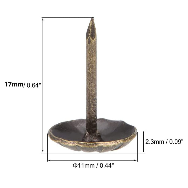 [Australia - AusPower] - Antique Upholstery Tacks,120PCS,Furniture Tacks Nails,7/16 Inch Upholstery Nails for Sofa, Chair, Bed and Other Furniture (Red Copper) Red Copper 