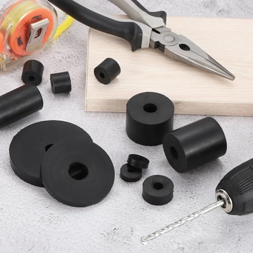 uxcell thick rubber spacers, 2-inch OD x 1/2-inch ID x 1-inch thick round anti-vibration bushings, 4-pack