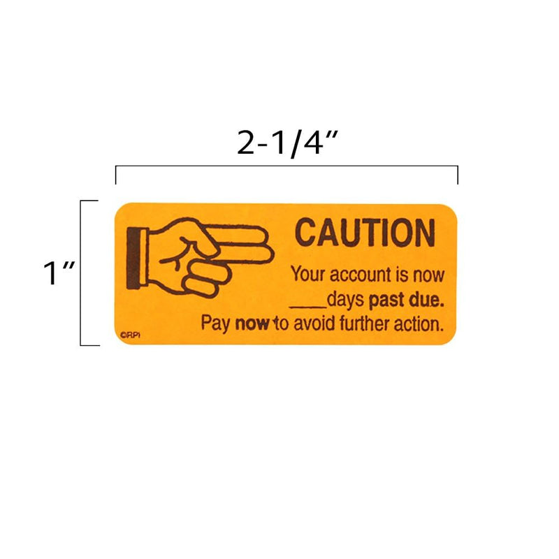ChromaLabel 1 x 2.25 Inch Accounts Receivable Labels Collections Late Invoice Stickers, 250 Labels per Dispenser Box 1" x 2.25" Collections Kit