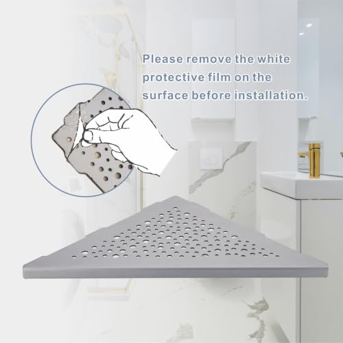 HIDROP Brushed Nickel 10" Corner Shower Shelves for Tiled Walls, 2 Pack