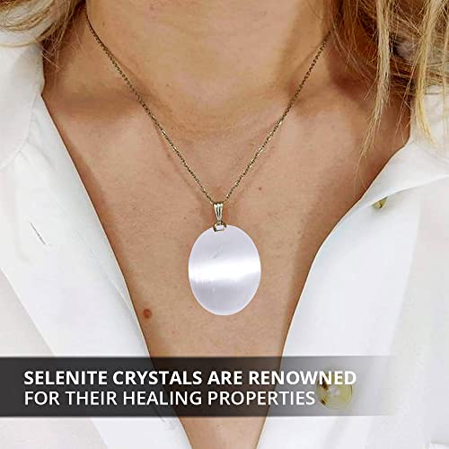 Selenite Crystal Palm Stone, High Energy Calming Effects Healing Crystals, Natural Reiki & Body Chakra Balancing, Best for Gifts & Home Décor – Pack 3