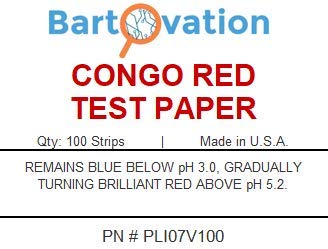 [Australia - AusPower] - Congo Red Test Paper [Vial of 100 Strips] for Qualitative Narrow-Range pH 3.0 to 5.2 Tests 