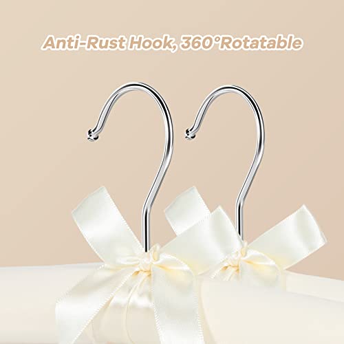 Padded Clothing Hangers Pack of 10, Heavy Duty Fabric Coat Hanger Solid