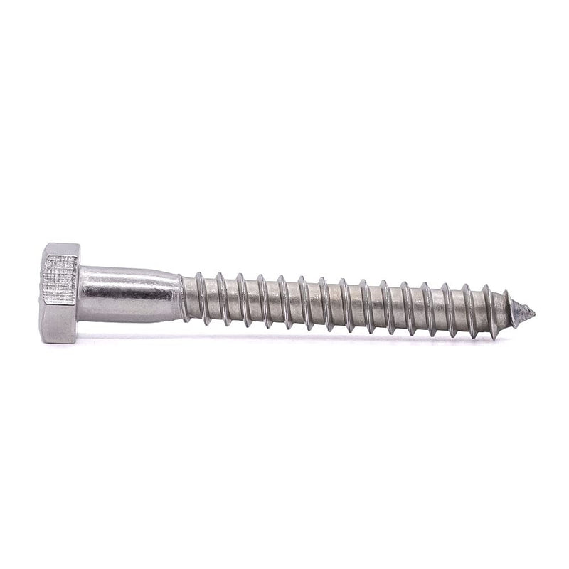 [Australia - AusPower] - 3/8" x 4" Hex Head Lag Screws Bolts for Wood, 304 Stainless Steel 18-8, Heavy Duty Lag Bolts, Hexagon Head Wood Deck Screws 10 PCS 3/8 x 4" 