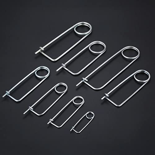 Generic steel brooch shape cotter safety pins, 5×110×43mm, 4-piece set for farm, lawn and garden hitches