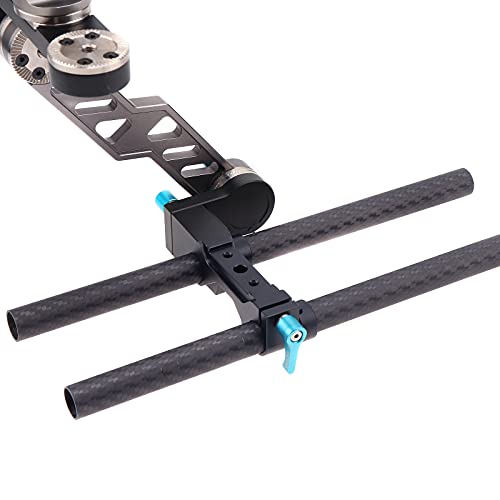 FocusFoto 15mm Carbon Fiber Rods 40cm/16inch Length for 15mm Rod Rail Support System DSLR Camera Rig (Pack of 2) Length 40cm/16inch Diameter 15mm