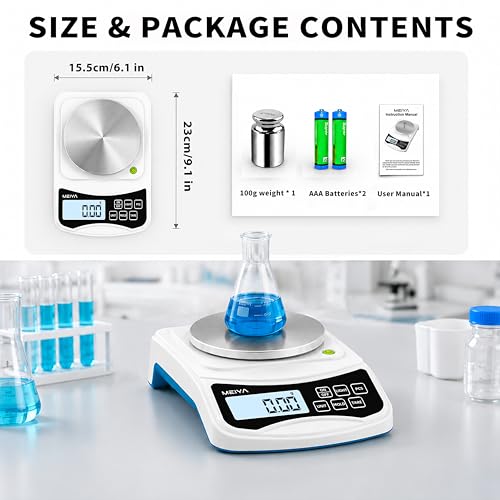 MEIYA Digital Lab Scale, 1000g by 0.01g Balance Scale & Laboratory Scale 1000