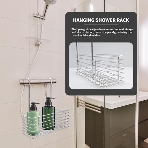 Hanging Shower Rack, Bathroom Storage Rack, Single Layer, Silver