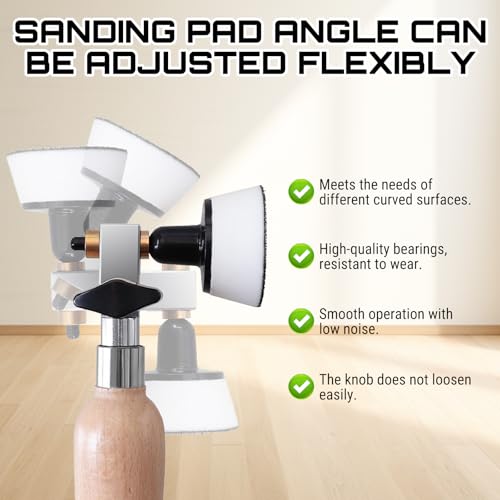 Bowl Sander Tool Kit, Wood Lathe Bowl Sander Wood Turning Lathe Sanding Tools Bowl Sanding Tool, Wood Sander Bowl Sander Tool with 50pcs（60, 80, 120, 220, 320 Grit 10 pcs Each) for Wood Woodworking