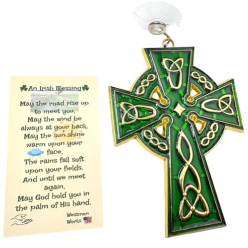 Celtic Cross Suncatcher Irish Blessing Sun Catching Window Ornament