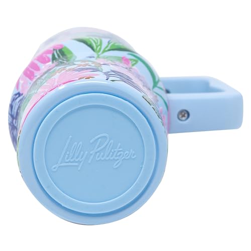 Lilly Pulitzer 40 Oz Insulated Tumbler with Lid, Straw & Handle, Stainless Steel Travel Water Bottel, Double Wall Metal Cup (Endless Summer) Endless Summer