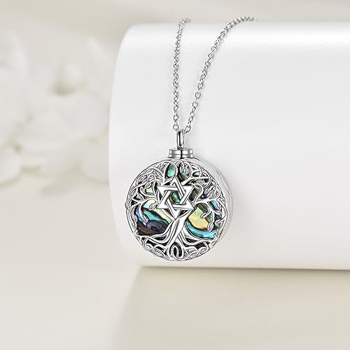 YFN Tree of Life Necklace Sterling Silver Celtic Tree of Life Pendant Jewelry Gifts for Women Men Girls Star of David Urn