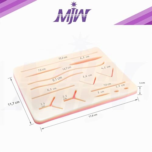 Suture Practice Pad Suture Exercise Board Silicone Seam Pads 3 Layers with Pre-Cut Wounds for Medical Students Veterinarians Nurses Silicone Seam Pad Silicone Sewing Pad 14 Wound Pad