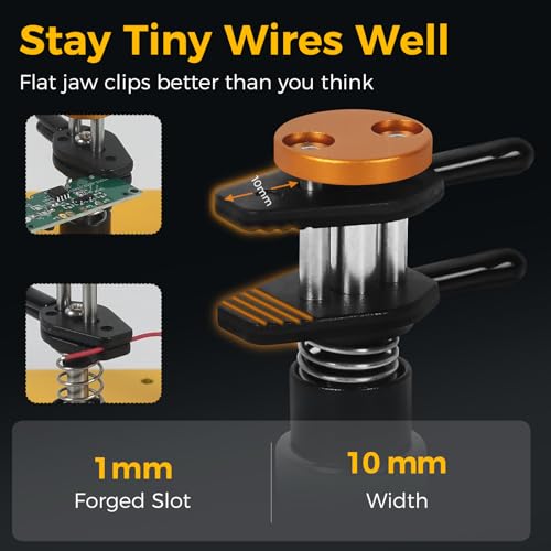 Toolour Third Hand ClampRex O3 for Makers – Compact Soldering Aid Holder with Dual Parallel Clamps, Adjustable Magnetic Base for Circuit Boards, Fine Wires and Components, No Rebound without Bite CalampRex O4