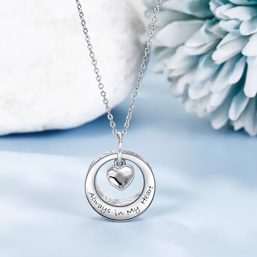 DAYLINLOVE Circle of Life Urn Necklace for Ashes 925 Sterling Silver Eternity Memorial Urn Pendant Always in My Heart/Paw Cremation Jewelry Keepsake for Men Women