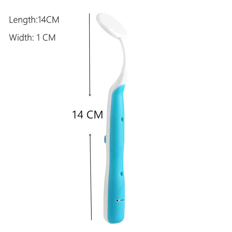 [Australia - AusPower] - 2 Pcs Dental Mirror with Light Tool LED Lighted Teeth Inspection Mirror Anti Fog Curve Angle Dentist Oral Care Tool 