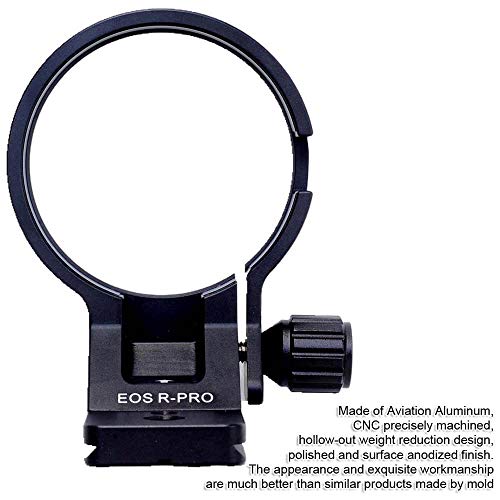 iShoot Metal Tripod Mount Ring Lens Collar Compatible with Canon EF-EOS R Mount Converter Adapter Ring Basic Model, Lens Support Holder Bracket Bottom is Arca-Swiss Fit Quick Release Plate Feature
