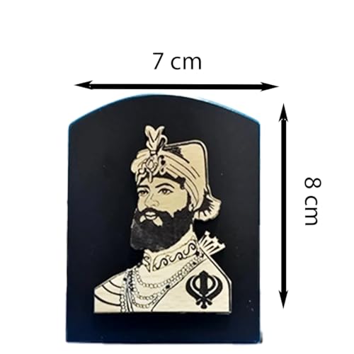 BEXCO 3D Sikh Self Standing Wooden 3D Figurine photoframe for Table top, Showpiece car Dashboard 3.5 X 3X1 inches… (Guru Gobind Singh Ji)