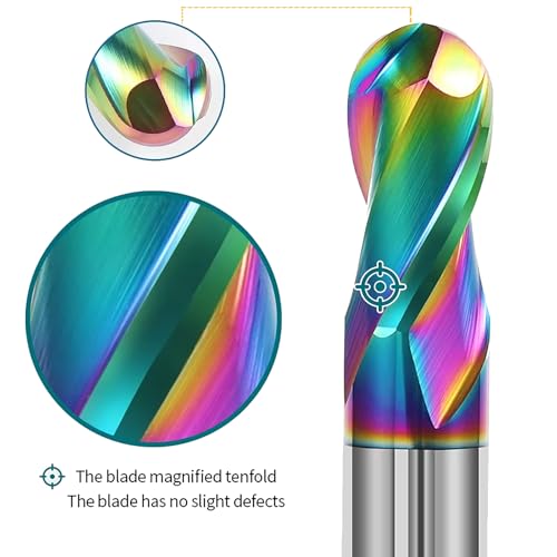 JIANXING 6mm R3 2-flute carbide ball nose end mill, 3-piece set