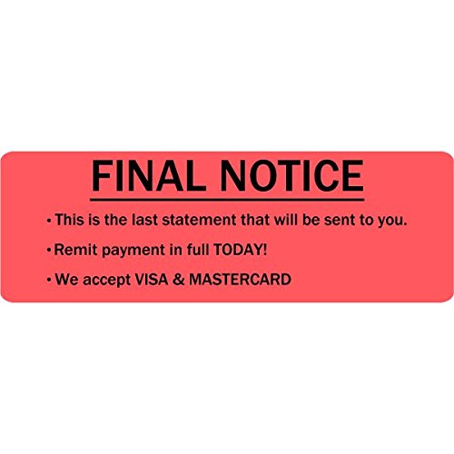 Final Notice Labels/Stickers - 500 Labels Per roll | LabelValue