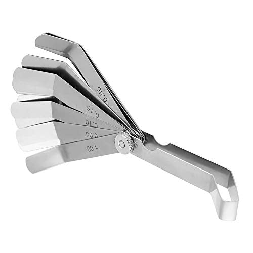 Feeler Gauge, Stainless Steel Curved Feeler Gauge Ruler Welding Inspection Tool 0.05-1.00 mm Measuring Ruler Feeler Measuring Tool