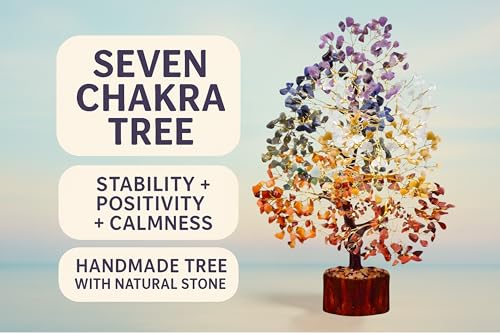 Mr.stonecreations 7 Chakra Crystal Tree of Life Natural Gemstone Vastu Tree for Home Decor, Meditation & Reiki Healing Handmade Spiritual Energy Gift (Pack of 1)