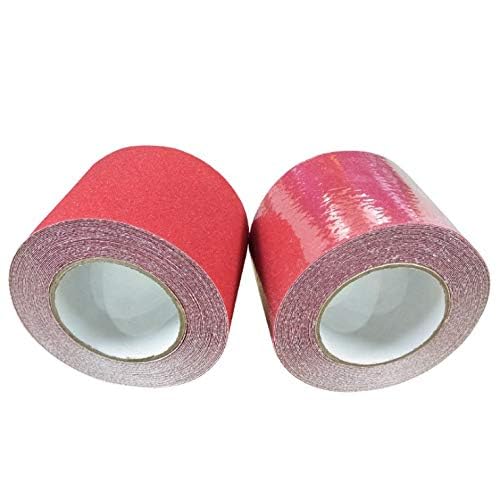 Red Anti Slip Safety Grit Non Slip Tape 3.93 in x 16.4 Ft Highest Traction for Stairs Outdoor/Indoor, Waterproof Stairs Non Skid Treads