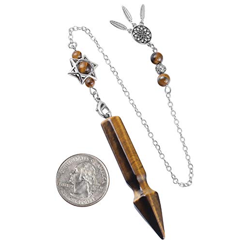 Rockcloud Arrow Crystal Stone Pendant Pendulum for Dowsing Divination Brown