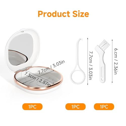 Braces Box, Dental Splint Box with Mirror, Brace Box, Braces Box with Removal Tools, Brush, Crunch Splint Box Case for Invisalign Orthodontic Invisible Braces (White) Weiß