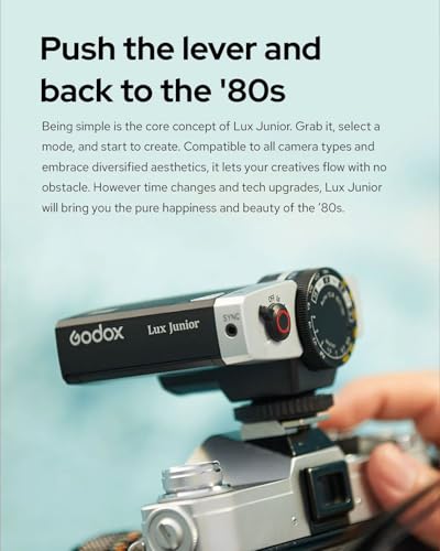 Godox Lux Junior Retro Camera Flash with PC sync Ports (Black, 4.6oz) Black