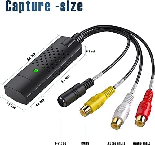 [Australia - AusPower] - Video Capture Card, USB Video Capture Device,RCA to USB Audio Video Converter,VHS Mini DV VCR Hi8 DVD to Digital Converter for PC TV Tape Player Camcorder,Support PAL/NTSC,MAC Windows Vista Compatible Black-rca 