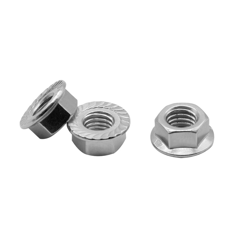 Beduan 1/2"-13 Serrated Flange Hex Lock Nuts 304 Stainless Steel 18-8 Bright Finish (10PCS) 10