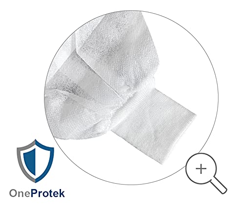 10 White Disposable OneProtek Protective Gowns - Zip and Long Sleeve Disposable Gown - One Size (105 cm) 1