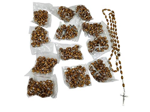 Bethlehem Gifts TM Olive wood Rosary with Holy Land earth - Soil - With Certificate of Authenticity