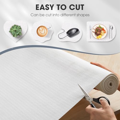 Drawer and Shelf Liner for Kitchen Cabinets, White, 18IN X 10FT 17.5"W x 118"L