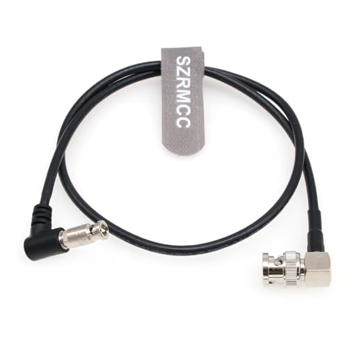 SZRMCC 12G SDI BNC Cable UHD 4K Micro BNC to Standard BNC Male Right Angle 75 Ohm High Density Video Coaxial Cable for Blackmagic Video Assist 5" Monitor (15cm) 15cm