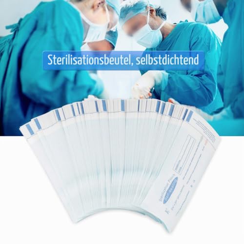 Pack of 200 Sterilization Bags, Self-Sealing Sterilization Autoclave Bags for Dental Tools, Dental Self-Sealing Sterilization Bag
