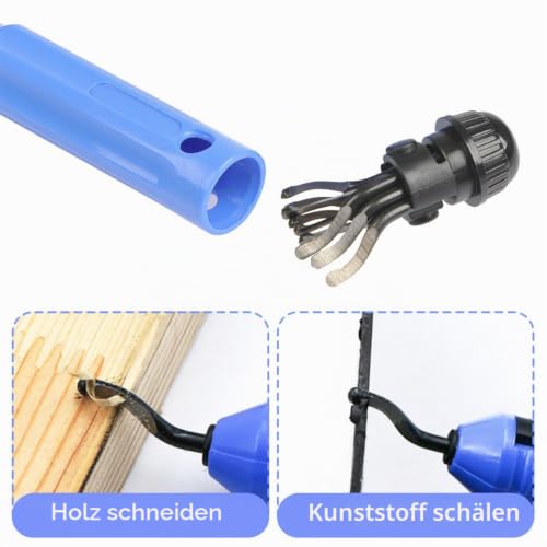 Deburring Tool Universal Hand Deburring Tool with 10 Pieces Replacement Blades Deburring Set for Plastic, Aluminum and Stainless Steel