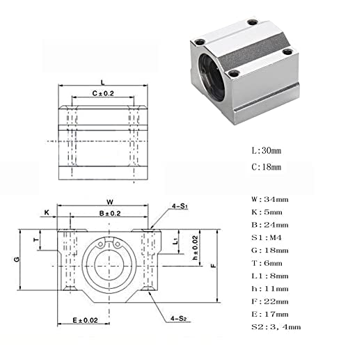 2 Set 8mm x 400mm Linear Shaft Kit SK8 Support SCS8UU Ball Bearing Type-2 2