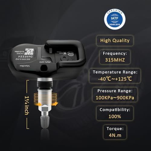 Marsflex TPMS Sensor, PMV-107J for Toyota Lexus, 315MHz, 5Pcs Tire Pressure Sensor, Fit for Scion Pontiac Camry rav4 Yaris Corolla, Replaces #42607-33021 42607-33011 42607-06011 5 pcs Metallic Black