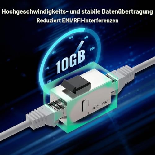 iwillink 10Gbps Cat7 Coupler RJ45 Shielded Keystone Female 25pcs | Ethernet Coupler Female to Female STP Keystone Insert Inline Coupler 25