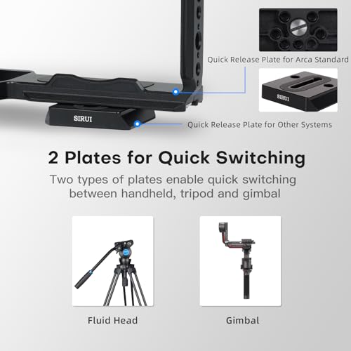 SIRUI S5II S5IIX G9 II Camera Cage with Wrist Strap, Full Cage for Panasonic LUMIX S5II S5IIX G9 with Built-in Plate for Arca, NATO Rail, Cold Shoe, Multi Threads, and 3/8" Locating Holes for ARRI Cage for S5II etc.