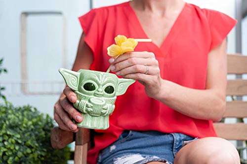 Geeki Tikis Star Wars: The Mandalorian The Child Baby Yoda Mug | Official Star Wars Collectible Tiki Style Ceramic Cup | Holds 16 Ounces