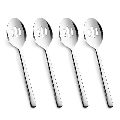 KINGSTONE 18/10 Stainless Steel Slotted Serving Spoons 4 Piece Sets 4 slotted spoons