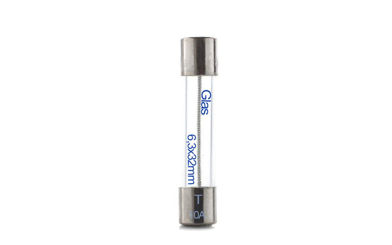 Pack of 10 Fuses 10 A Slow Blow 6.3 x 32 mm 10A