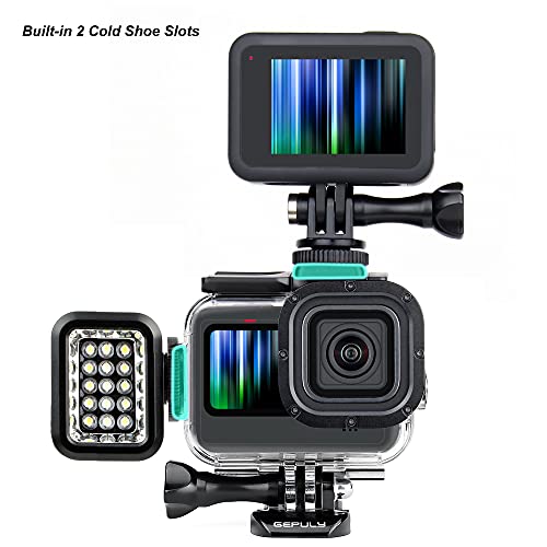 GEPULY Waterproof Housing Case with 2-Pack Backdoors Waterproof+Skeleton Cover for GoPro Hero 9 10 11 12 13 Black