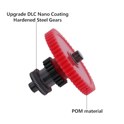 Hardened Steel Extruder Gear Kit for Neptune 4 Series, 3D Printer DLC Nano Coating Hardened Steel Extruder Dual Gear and POM Gear Kit for Elegoo Neptune 4/Pro/Plus/Max