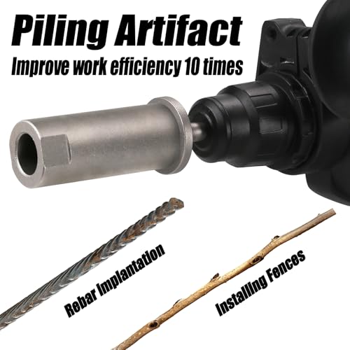 SDS Plus Ground Rod Driver for Grounding Rod, 40CrMo Steel Adapter Bits for All SDS-Plus Rotary Hammer Drill, Removable Tool for Fence Installation Rebar Piling - ODØ19mm X 145mm Length 3/4"(19mm)