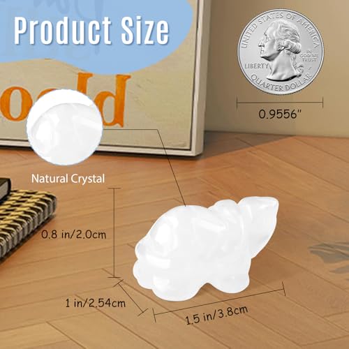 Turtle Travel Gifts for Women Clear Quartz Crystal Carved Handcrafted Healing Crystals Good Luck Office Desk Decor Figurines Statue Tortoise Decoration Sea Turtle Gifts for Women Lover White-clear Quartz